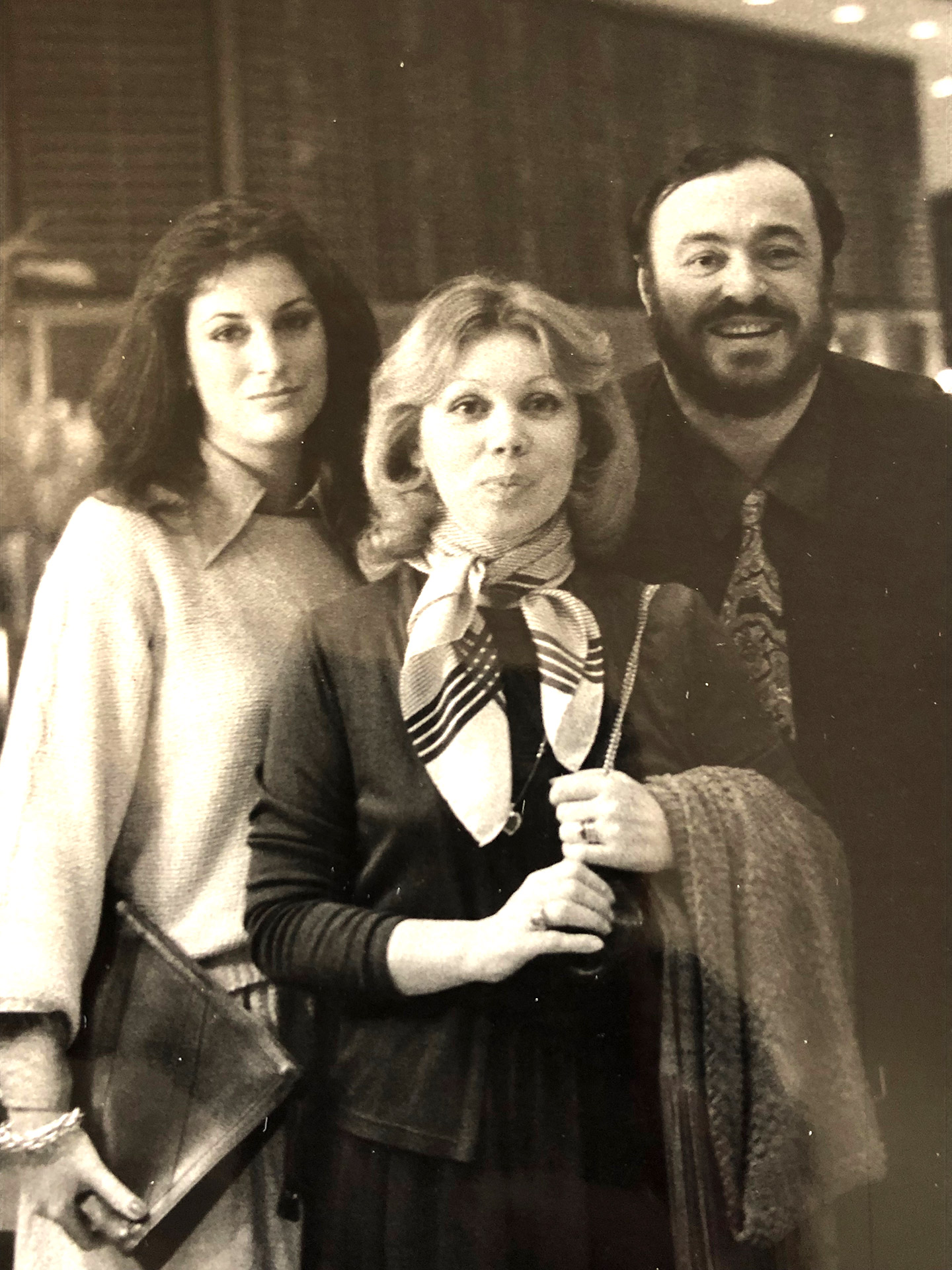 With Luciano Pavarotti and Mirella Freni